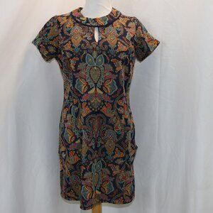 Vintage 1960's Poly Knit Shift with Peek-a boo Front